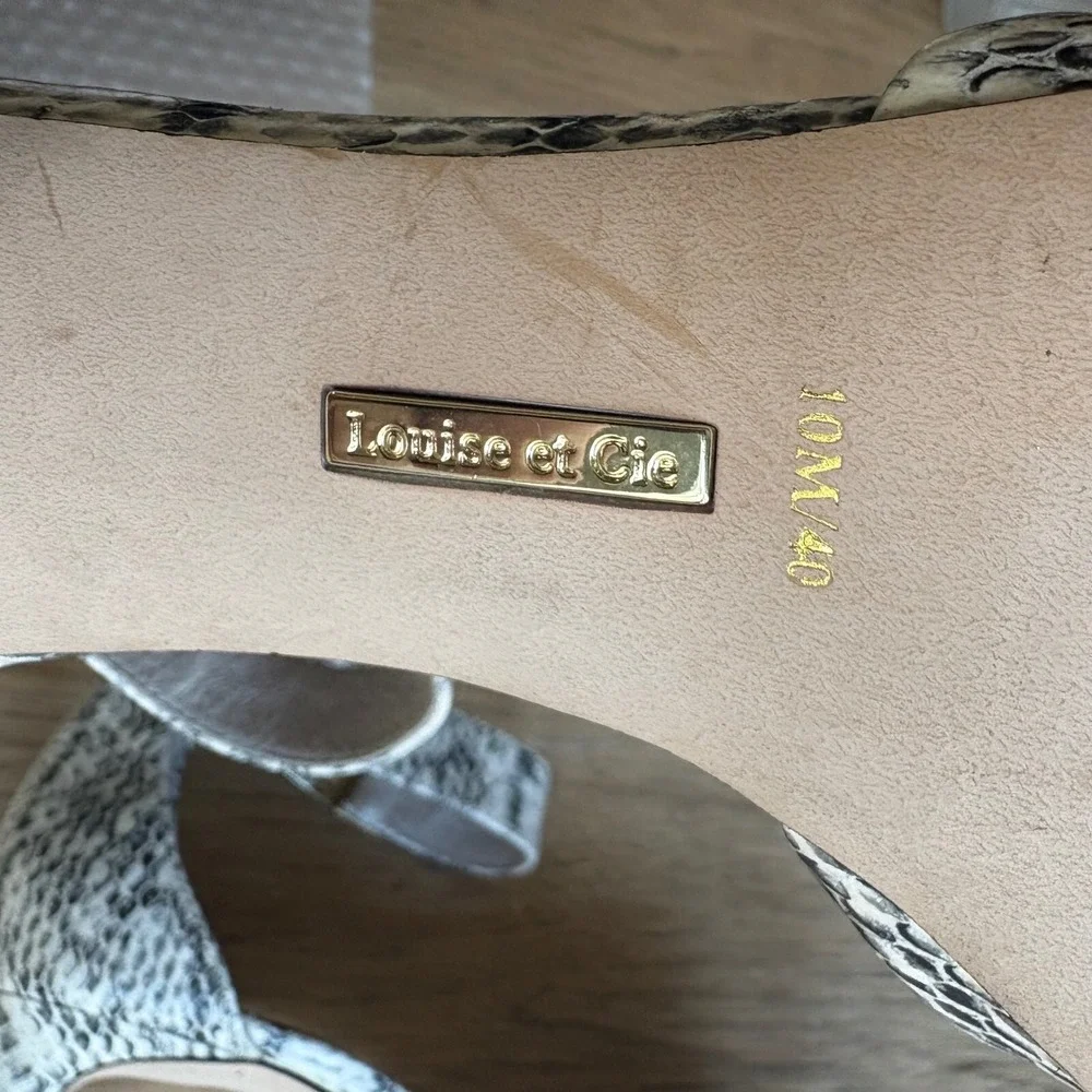 $150 LOUISE ET CIE Gordon Python Snakeskin Leather Stiletto Heels SIZE 10M EUC - Picture 14 of 15